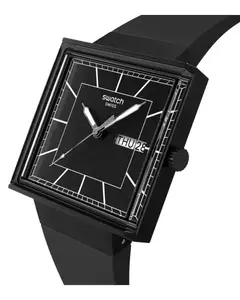 Reloj Swatch Bioceramic SO34B701 Essentials What If...Blackagain? para dama malla de silicona negro - JOYAS Y RELOJES BRAINE MAYORISTA