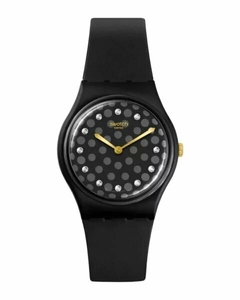 Reloj Swatch SO31B102 Sparkle Night Bioceramic para dama malla de silicona negro
