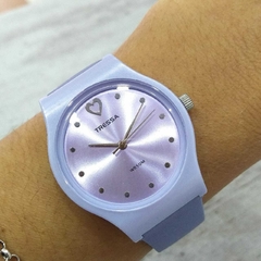 Reloj Tressa Funny-68 TR-002 malla de caucho Lila con Corazón para dama - comprar online