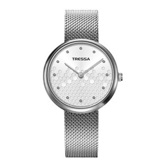 Reloj Tressa Harper-01 malla tejida plateado para dama - comprar online