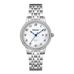 Reloj Tressa Leslie-01 malla de metal Plateado con calendario para dama - comprar online