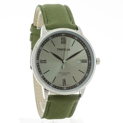Reloj Tressa Migue-03 Malla De Cuero verde con calendario para caballero - comprar online