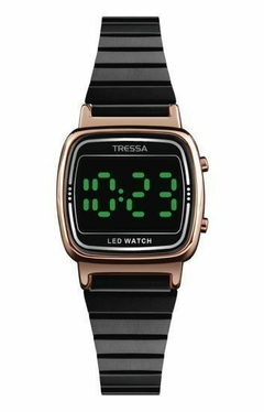 Reloj Tressa Syrah TR-164 malla de metal Negro Pantalla LED Digital para Dama - comprar online
