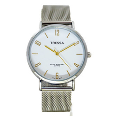 Reloj Tressa TAM-M-1 malla de metal tejido plateado para caballero cierre de iman - comprar online