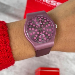 Reloj Tressa Fun-107 malla de caucho bordó para dama - comprar online