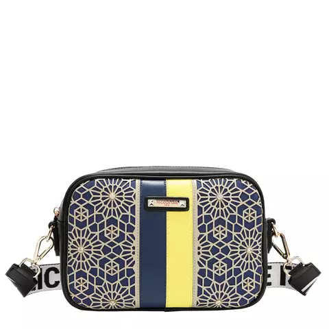 Bandolera Geometric Laser Cut Black Nicole Lee - comprar online