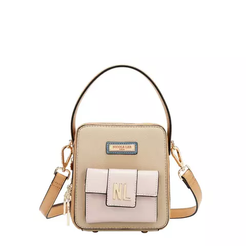 Bandolera Colorblock Taupe Nicole Lee - comprar online