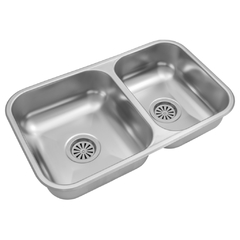 Bacha Pileta Doble 63,8 x 37 x 15 Acero Inoxidable 430 Johnson RR 63