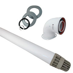 Kit Codo Y Tubo Coaxial 60/100 Terminal Antiventeo para Calderas Peisa en internet