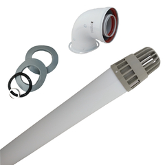 Kit Codo Y Tubo Coaxial 60/100 Terminal Antiventeo para Calderas Peisa