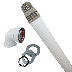 Kit Codo Y Tubo Coaxial 60/100 Terminal Antiventeo para Calderas Peisa - comprar online