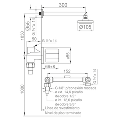 Grifería de Ducha S/transferencia p/embutir Modelo nuevo Flor 10 cm. Allegro FV 109/15CR Cromo - comprar online