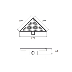 Rejilla Desagüe Triangular 20 cm Círculo Acero Inoxidable 12045 Ideal - comprar online