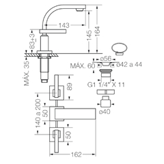 Grifería de Lavatorio Mesada Dominic Lever FV 207/85L Cromo - comprar online