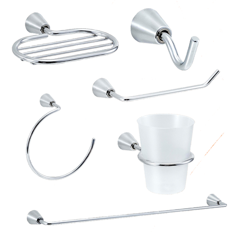 Set Kit Accesorios Metálicos Para Baño Juego 6 Piezas Casal Canaima