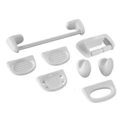 Set Kit Accesorios de Loza Para Baño Juego 8 Piezas Pringles San Luis Oniro
