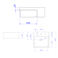 Bacha Semi-Encastre Sobre Mesada Cuadrada 1 o 3 Agujeros Blanco Loza Deca L830 - comprar online
