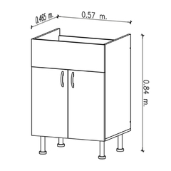 Mueble para Lavadero c/bacha 59 cm Amube - comprar online