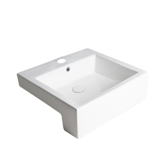 Bacha de Semiencastre Cuadrada 1 agujero 51 x 17 cm. LKS18 Dongio Blanco Loza Ferrum