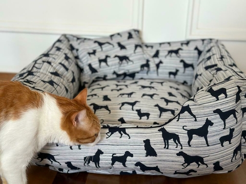 Cama Square Dupla face Cachorro Preto