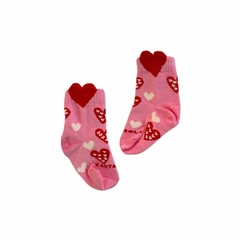 MEIA SOQUETE CORAÇÃO ROSA - comprar online