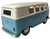 Vw Kombi Nacional metal 1962 Rmz 1:32 Azul Claro