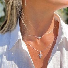 Hilo de Plata con Bolitas Diamantadas