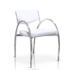 sillon cromado color blanco