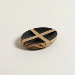 Set x 4 Bandejitas - JAPANDI EBANO - Negro 14x11 cm.