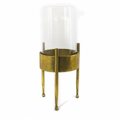 Fanal - Cilíndro de vidrio - Base Dorada 3 patas - Varios Tamaños - comprar online