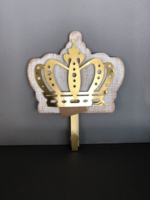 Perchero de Pared - QUEEN - Madera y Metal Dorado