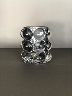 Porta Vela - Cristal Humo (gris) - Burbujas Grandes