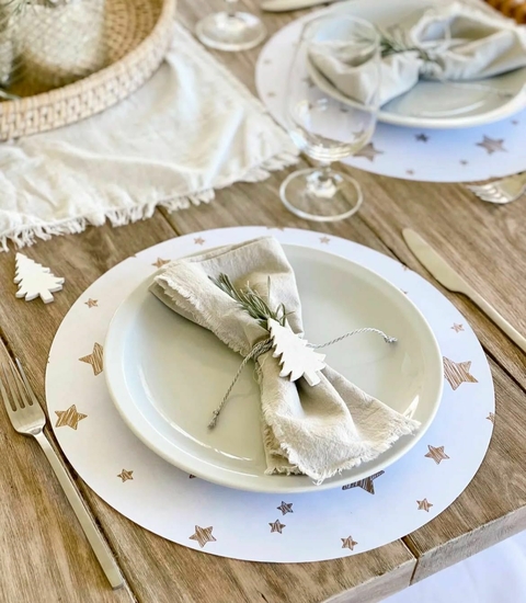 Plato De Sitio GOLD - De Papel x 20 Unidades - 34 cm diámetro