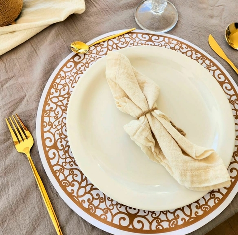 Plato De Sitio DISFRUTAR - De Papel x 20 Unidades - 34 cm diámetro