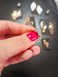 Anel anti ansiedade esferas em prata 925