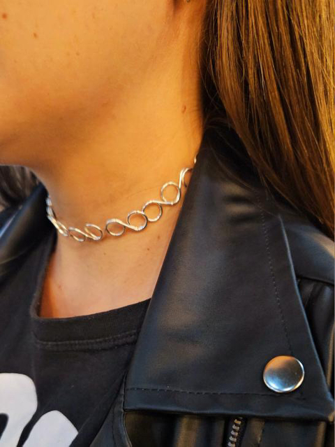 Choker em fios de prata 925