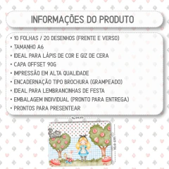 Mini Livro de Colorir Alice no País das Maravilhas na internet