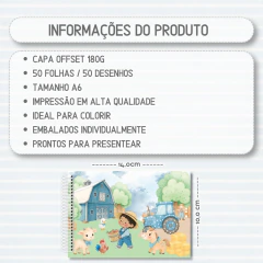 Livro de Colorir Fazendinha Azul na internet