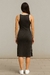 Vestido Tubinho Canelado com Fenda – Elegante e Confortável - comprar online