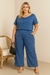 Conjunto Feminino Plus size Vívian Prespontado – Blusa Ombro a Ombro e Calça Pantalona Elegante na internet