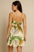 Vestido Curto Feminino Alfaiataria com amarração nas costas - Estampa folhagem - comprar online