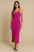 Vestido Midi Ana Ruga Fúcsia – Tamanho Único (Veste 36 ao 42)