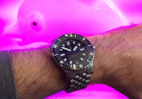 Reloj Helm Vanuatu Titanium + Correa + Bisel Extra Gmt Negra Y Titianio Negro Negro