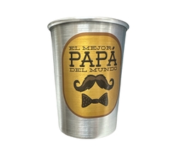 Vaso Aluminio Múnich El Mejor Papá Del Mundo (Fondo Amarillo)
