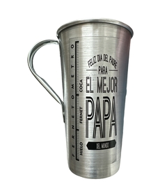 Jarro C/ Manija Gran Alemán Feliz Día Del Padre Para El Mejor Papa Del Mundo (Blanco y Negro)