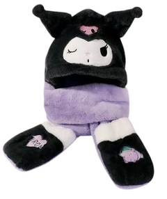 Gorro - Guantes - Bufanda Kuromi Negro