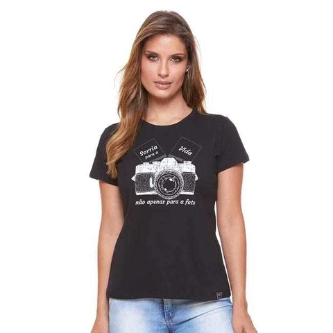 camiseta feminina sorria para a vida