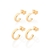 kit brinco rommanel folheado a ouro meia argola - 527014