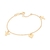 pulseira rommanel folheado a ouro corrente de elo cadeado com pingentes - 552041