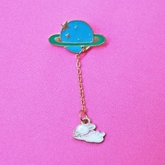 Broche coelho e planeta